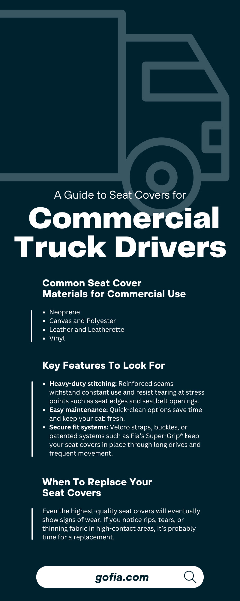 A Guide to Seat Covers for Commercial Truck Drivers