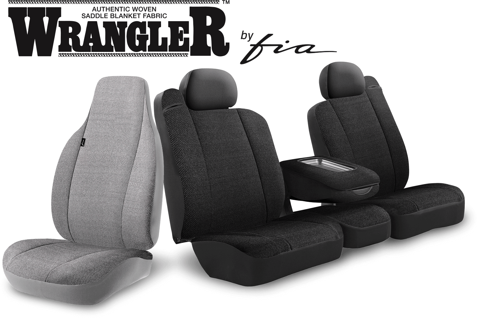 Fia TRS48-26 GRAY TRS40 Solid Wrangler Solid Gray Seat Cover Front Bucket Seats/Saddle Blanket 